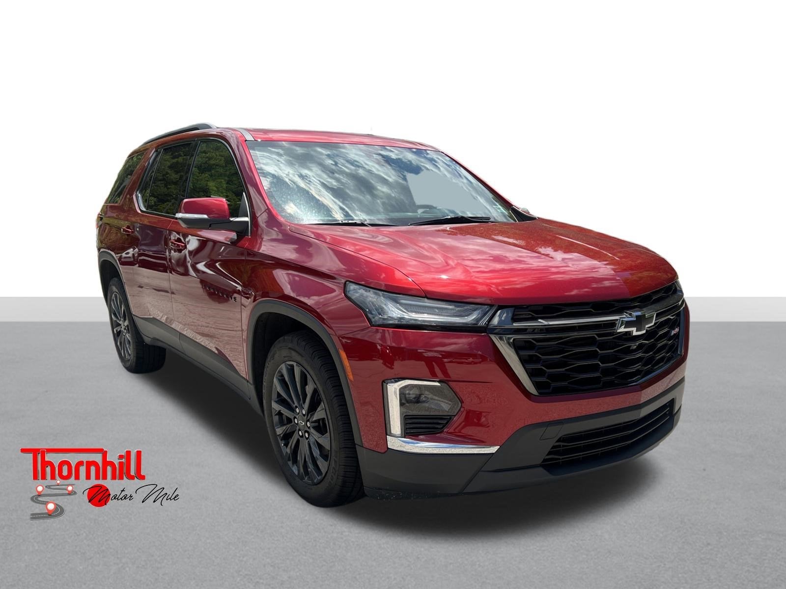 2023 Chevrolet Traverse RS in Radiant Red Tintcoat — front three-quarter view