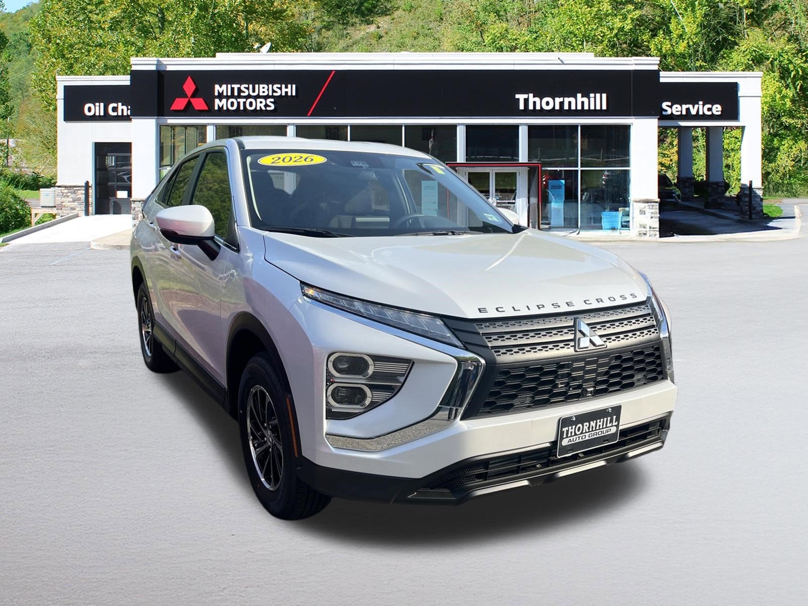 2026 Mitsubishi Eclipse Cross ES in White Diamond — front three-quarter view