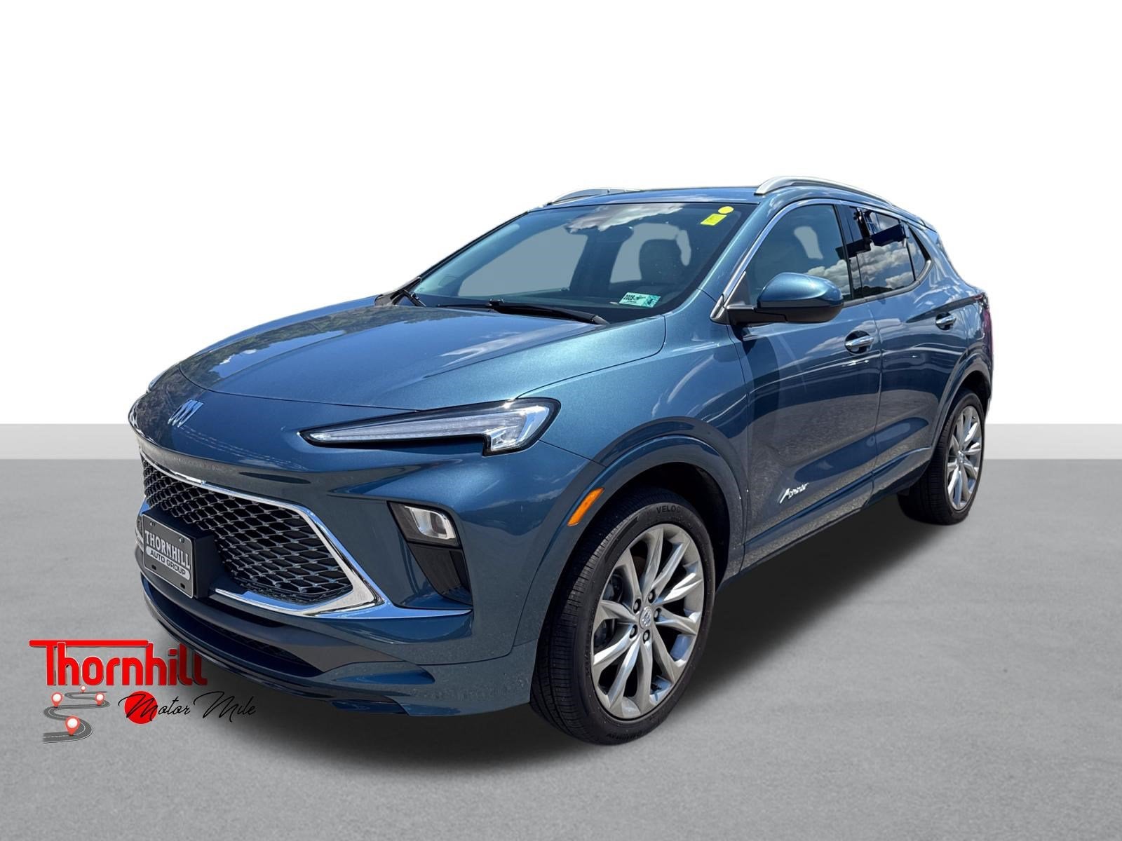 2024 Buick Encore GX Avenir in Ocean Blue Metallic — front three-quarter view