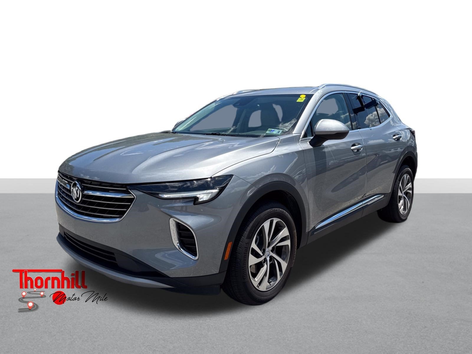 2023 Buick Envision Essence in Moonstone Gray Metallic — front three-quarter view